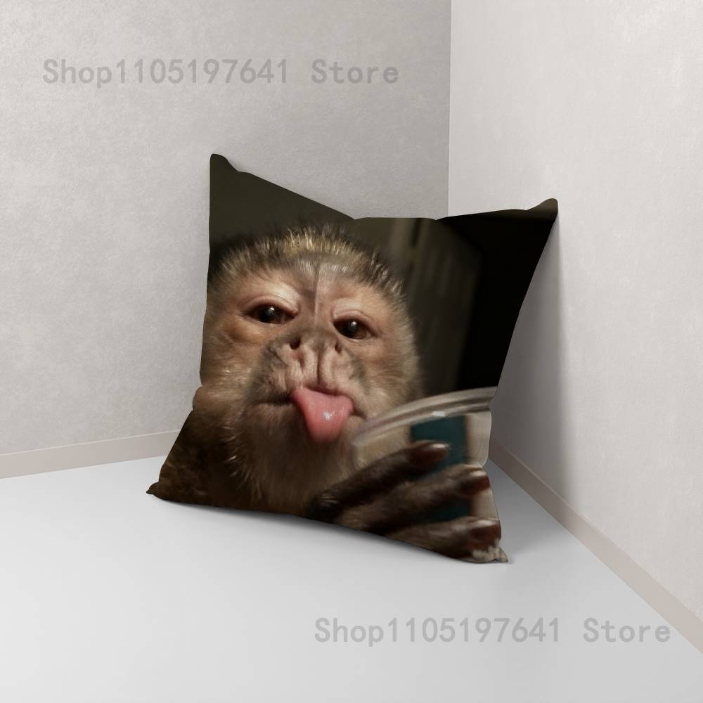 Funny Cute Monkey Emoji Pillow Case For Sofa Decor Car Office Room Printing Cushion Cover Decorations and Protector