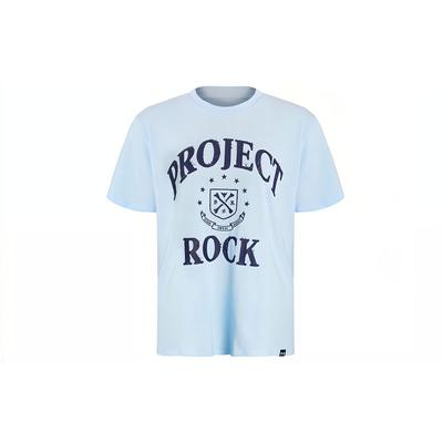 Johnson Series Campus Letter Print Sportliches Kurzarm-T-Shirt Damen Oberteile Blau 1382175-441