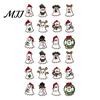 Wooden Hanging Decorations for Holiday Christmas Ghost Ornaments, Tree with Santa Hats Cute Ornaments Gothic Skull, Xmas Winter Party Supplies Window