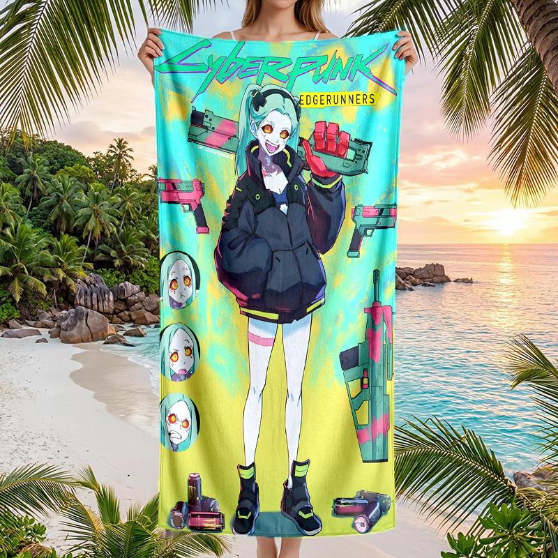 Cyberpunk Fashion Beach Towel: Ideal for Summer Adventures Soft, absorbent and quick drying suitable for swimming and bathing