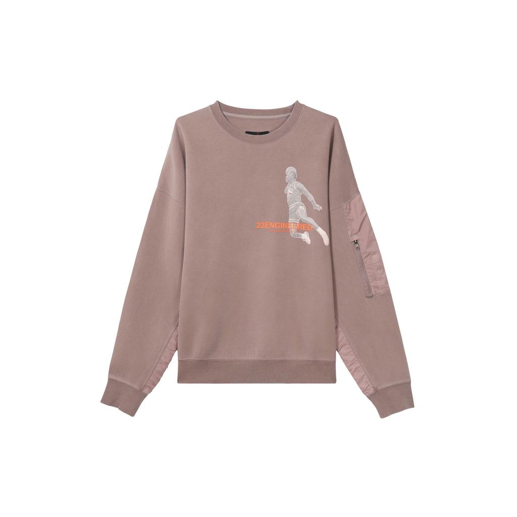 Jordan 23 Engineered Casual Knit Crew Neck Sweater Men Sweatshirt Brown Grey DD0849-229