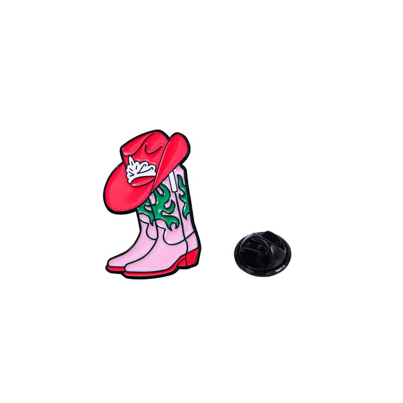 

Cute Romantic Love Collection Enamel Brooches Boots Horseshoe Eternal Hat Heart Red Pins For Women Gift