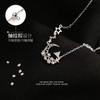 925 Silver Simple Personality Trend Choker Clavicle Chain Ins Necklace with Shiny Rhinestone Moon Jewelry for Modern Female