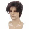 Men's Fashion Natural Fluffy Wig, Brown Middle Part Short High-Temperature Fiber Hairpiece