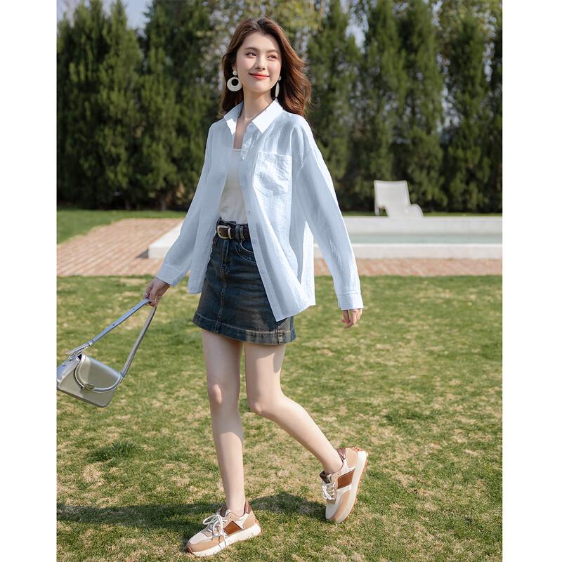 MOKANA Women's Elegant Lightweight Long Sleeve Shirt