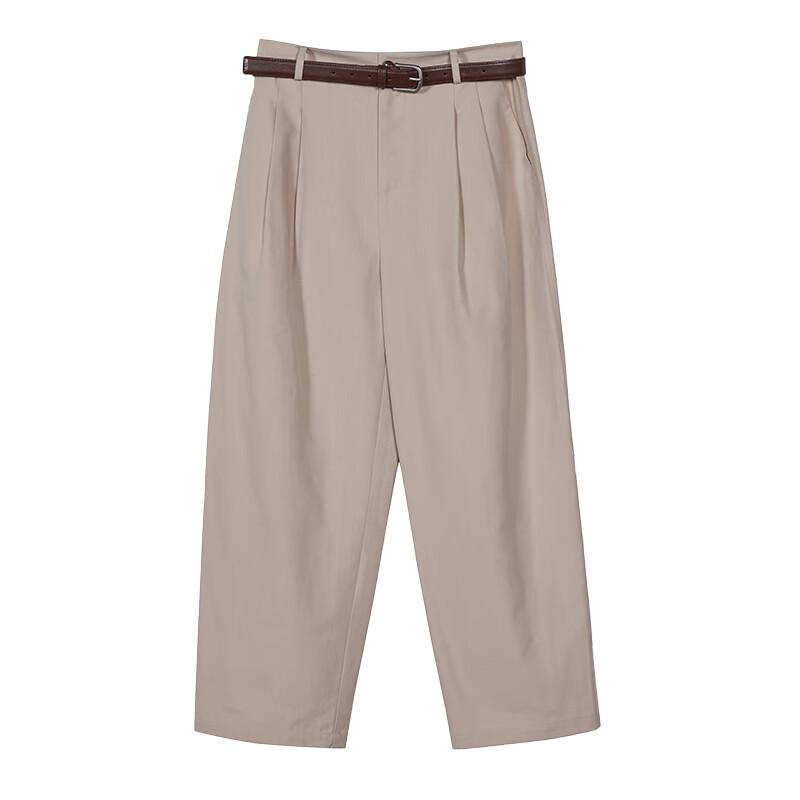 Sweet Basil Women's High-Waist Wide-Leg Cropped Pants