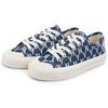 MLB Playball Vintage Floral Thick Sole Washed Denim Non-Slip Wear-Resistant Breathable Low-Top Canvas Shoes Unisex Sneaker Dark-Blue 32SHPM111-50N