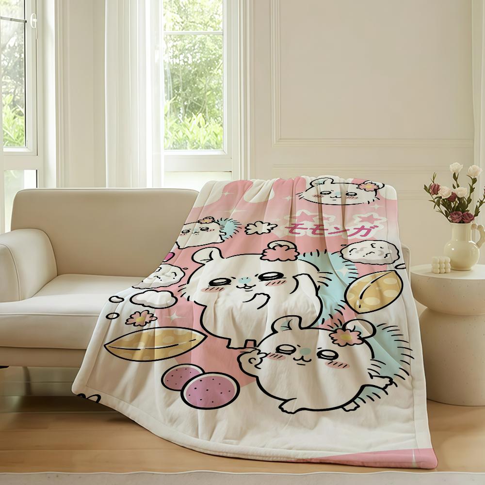 Cartoon Cute C Chii K KawaS Blanket For Sofa Office Bed Plane Travel Sleep Read Relax Camping Soft And Warm