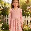British Style Girls' Long-Sleeved Dress - Spring/Autumn Fashionable Skirt