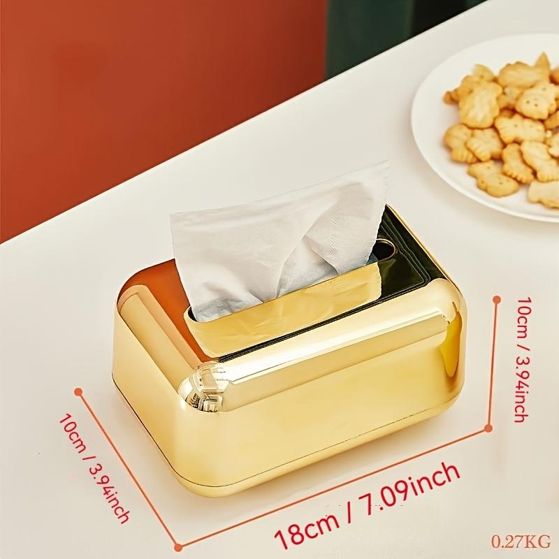 1pc Bread-Shaped Tissue Box Holder - Electroplated Bathroom Organizer for Tissues/Wet Wipes,Golden & silvery, Home Decor Storage