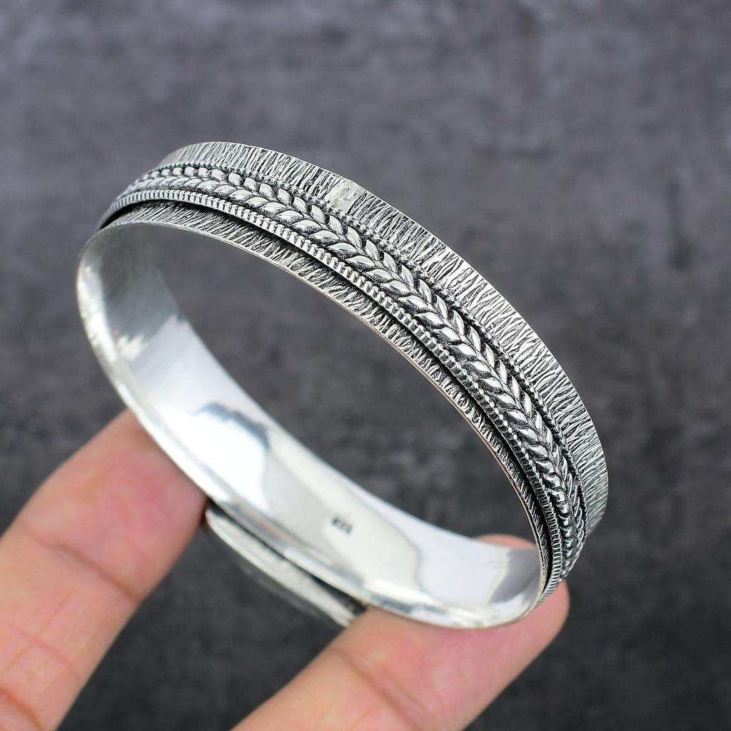 Mystic Topaz Handmade 925 Sterling Silver Cuff Bangle Adjustable U8c50