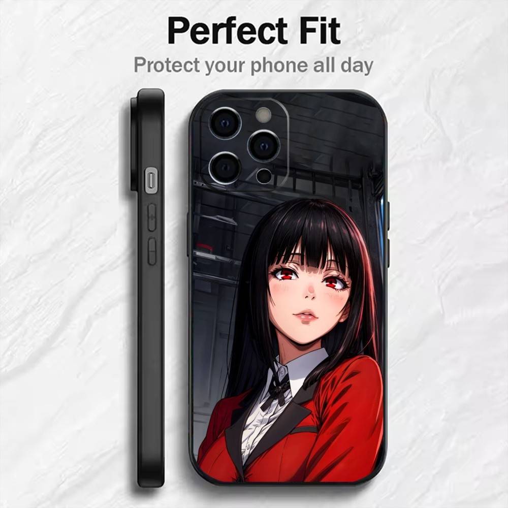 K-Kakegurui Y-Yumeko  Phone Case For iPhone17,16,15,14,13,12 Plus,Max Soft Silicone Black Cover