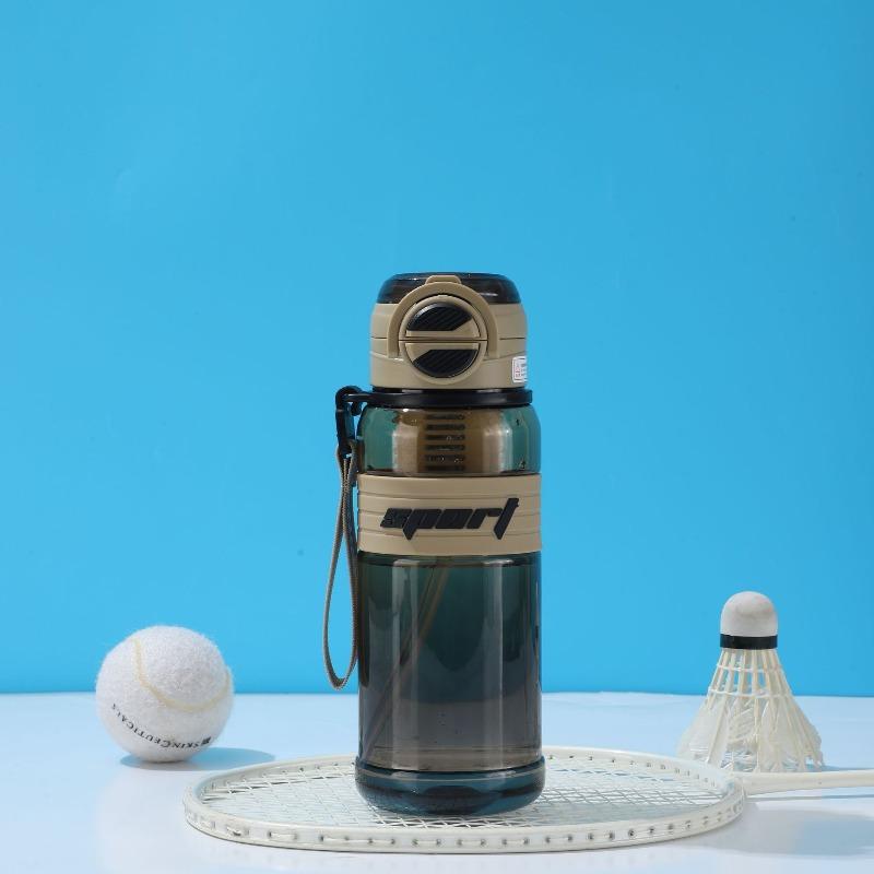

Outdoor Pop-up Sports Water Cup Double Plastic Water Cup Portable Rope Lifting Sports Water Cup 800ml коричневий