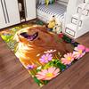 Golden Retriever in Flower Field suitable as a non-slip mat for the living room or bedroom sofa