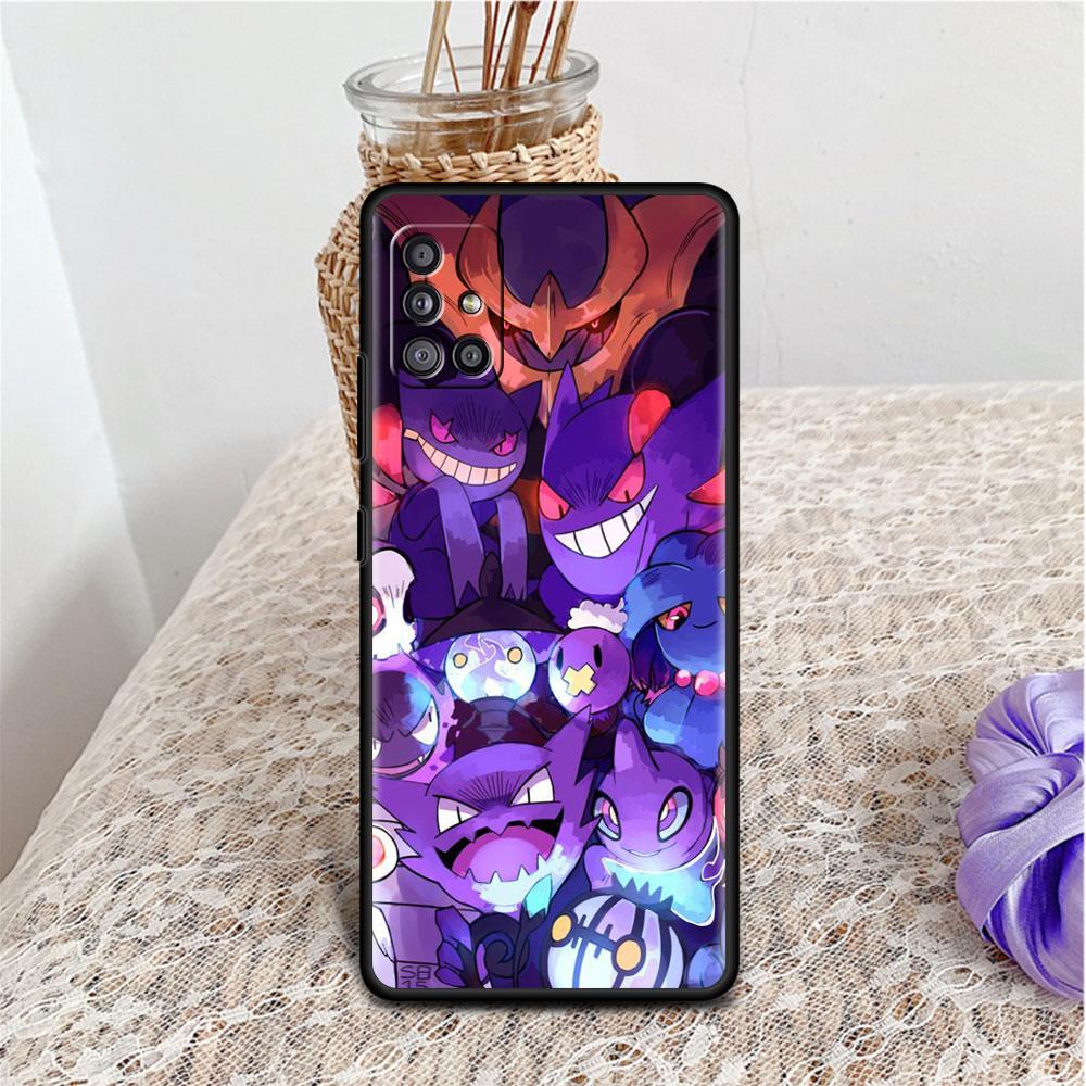 Fall für Samsung Galaxy A52 A12 A32 A51 A21s A71 A13 A53 A22 A31 A72 A03 A02s A41 schwarze Telefonschale lustige Pokemon Gengar
