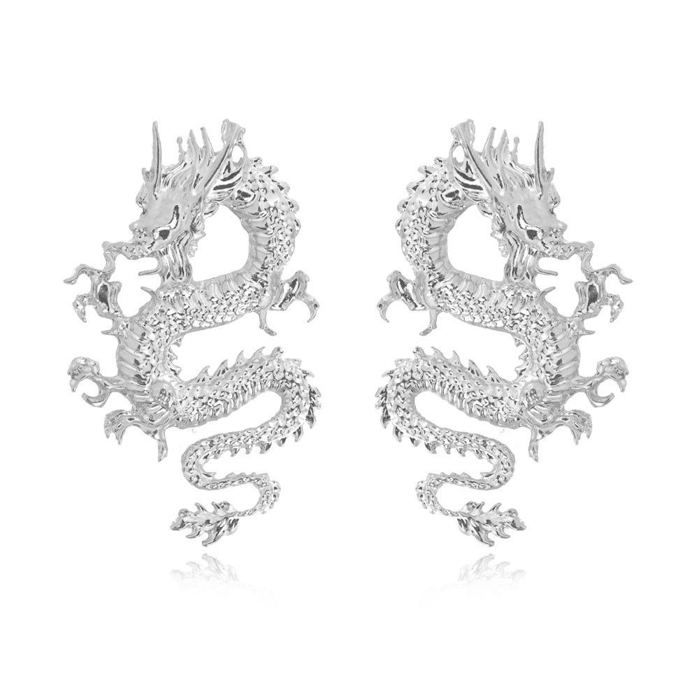 

Vintage Style Dragon Earrings Unique Design Punk Chinese Zodiac Earrings High-grade Metal Dragon Stud Earrings Friends Gift