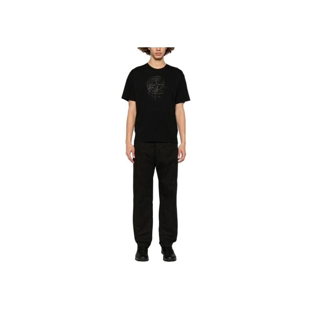 STONE ISLAND Compass Tee Black Unisex Tops 80152RC87-V0029