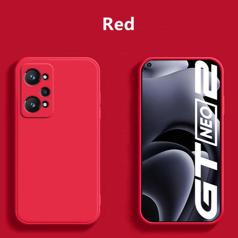 

For Realme GT Neo2 Case For Case for Realme GT Neo2 Liquid Silicone TPU Shockproof Monochrome Phone Case for Realme GT Neo2 5G Realme GT Neo2 красный