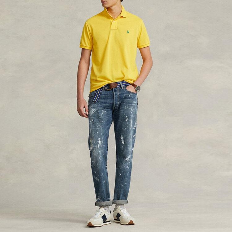 Polo Ralph Lauren Ss22 Solid Color Logo Embroidered Short Sleeve Polo Shirt Men Tops Yellow MNPOKNI1N821685-700