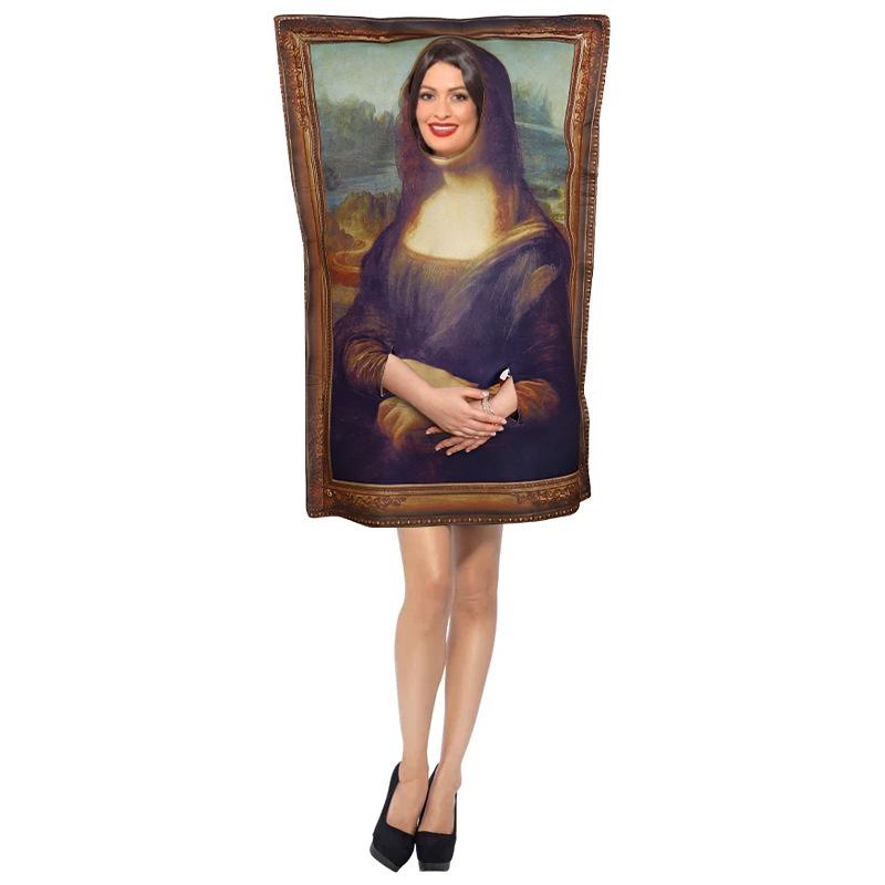 The Cosplay Scream Costume Mona Lisa Funny Halloween Carnival Party Roleplay