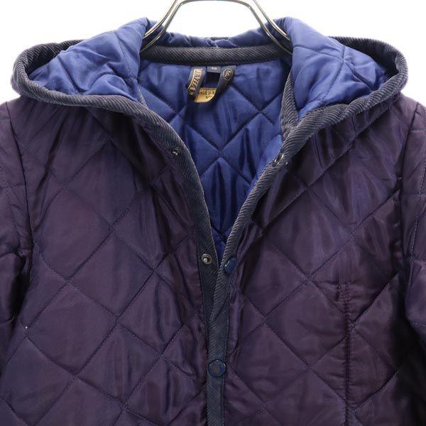 LAVENHAM Quilted Jacket 36 Purple Hood Women Used