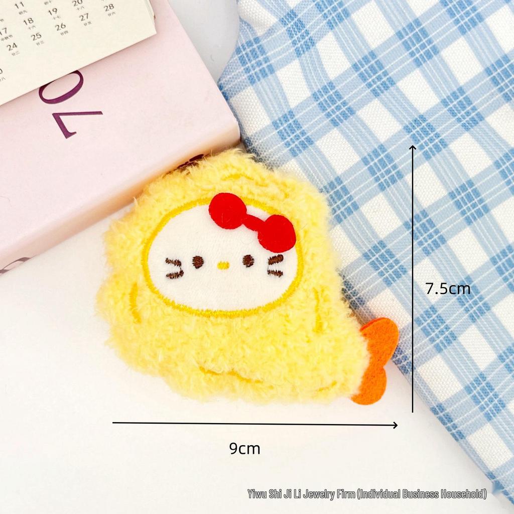 Hello Kiki Cat Squeaky Cartoon Shrimp Doll Brooch Accessory