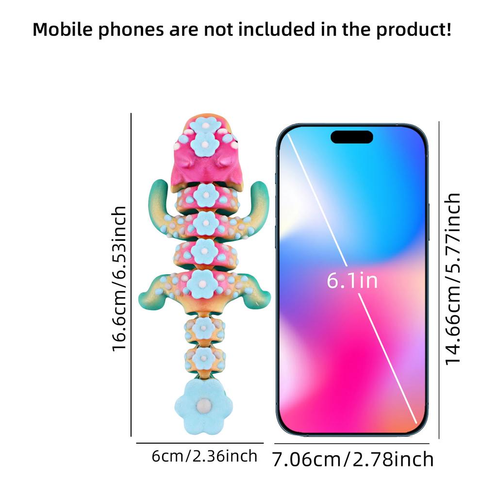 3D Printed Gradient Orchid Dragon With Movable Joints, Cute And Interesting Novel Appearance, Desktop Cute Little Dragon Ornamen