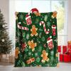 1pc Christmas Gingerbread Fluffy Blanket ,Sofa, Bed, Travel, Lunch Break, Flannel Blanket.