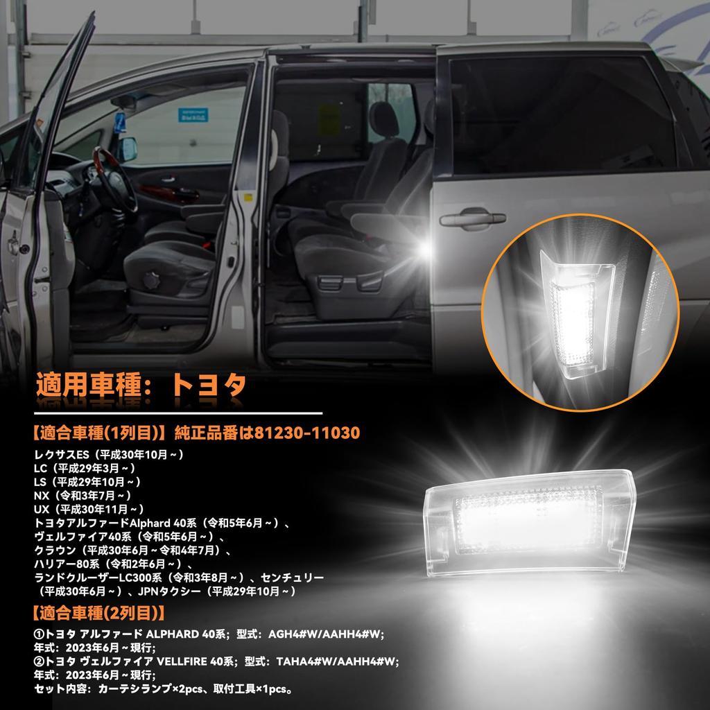 POPMOTORZ Courtesy Lamps for Toyota New Alphard 40 Series and Vellfire LED Sliding Door Spot Door Welcome Lights for and Rear Sliding Designed