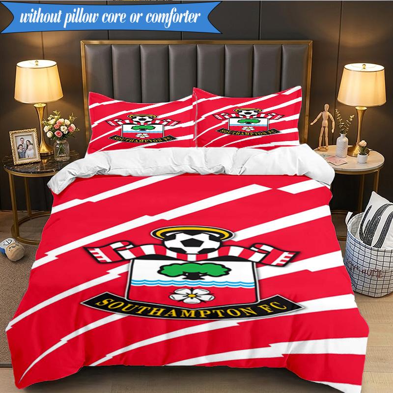 3-teiliges weiches Bettwäscheset mit FC-Wappen-Design, inklusive 1 Bettbezug und 2 Kissenbezügen. Perfekt für Schlafzimmer, Wohnheim, Fan-Geschenk