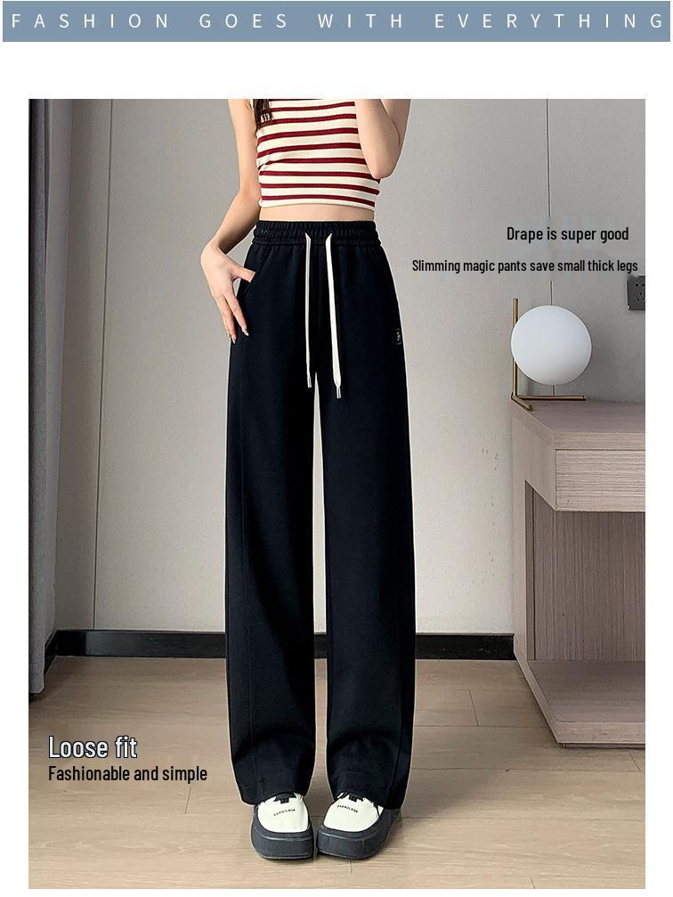 Women's High Waist Loose Candy Color Wide Leg Pants - Versatile Slim Fit for Spring and Autumn