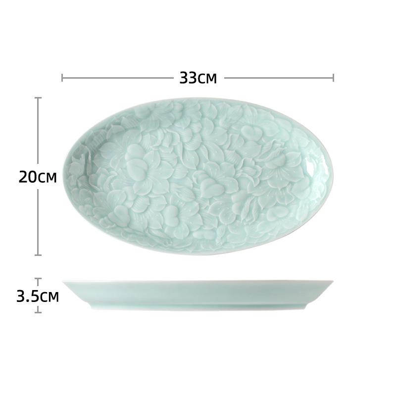 

Легкая роскошная рельефная керамическая тарелка для элитного ресторана, изысканная рыбная тарелка, вкусные десертные тарелки для закусок, бытовая посуда