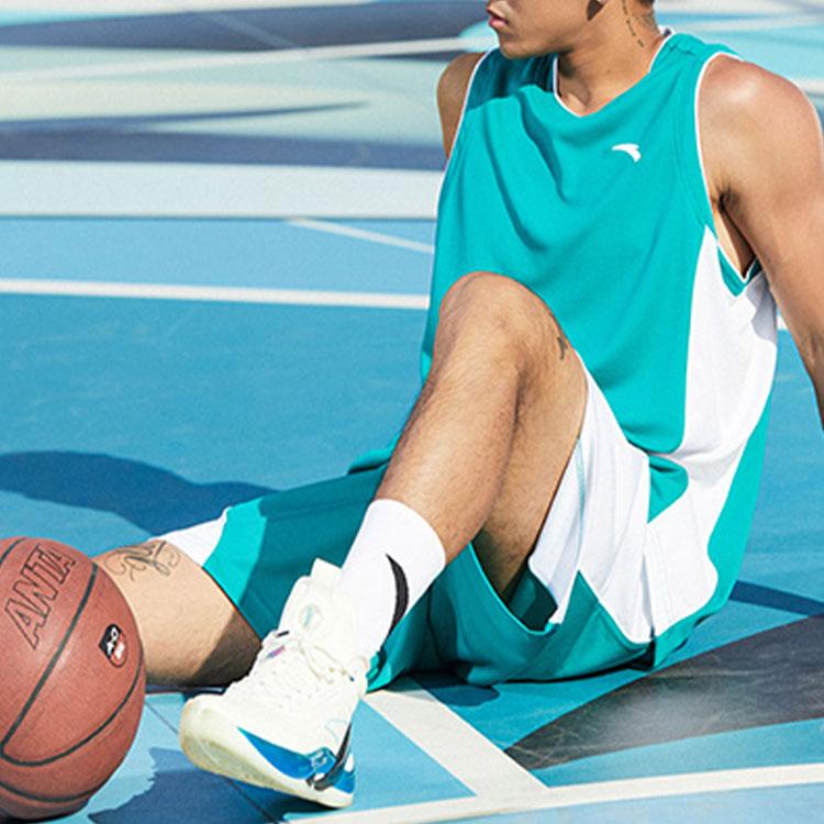 Anta Basketball Series Casual Sports Quick-Dry Basketball Game Suit Men Sportswear Pine-Green 152221211-1