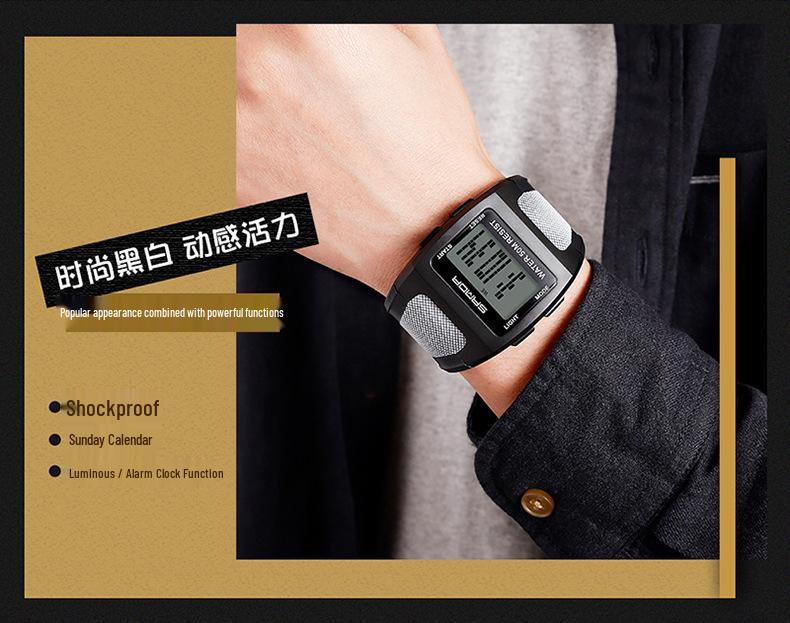 Reloj Deportivo Digital Impermeable Estilo Harajuku para Hombre Sanda - Unisex, Moderno, Diseño Simple y Cuadrado