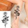 Death Skull Flower Temporary Tattoo For Women Girls Snake Bird Peony Tattoo Sticker Black Fake Blossom Sexy Tatoo Transfer Adult