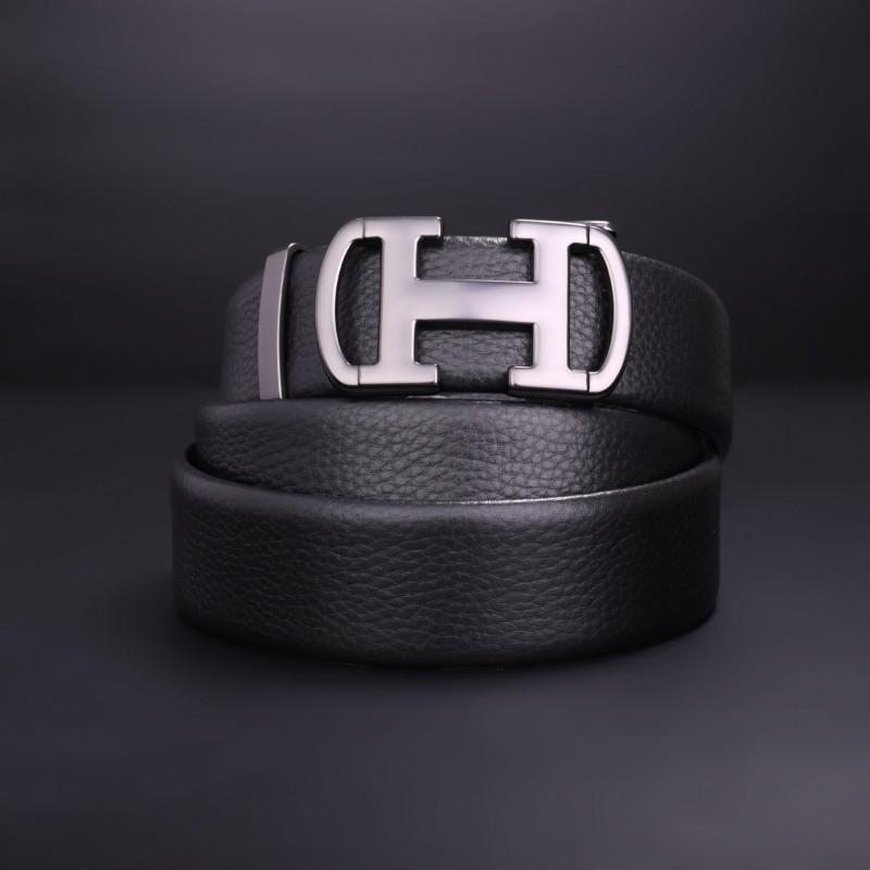 

Belt Men s Retro H-buckle Black Middle-aged Dad s Trouser Elderly High-end H-shaped 115cm