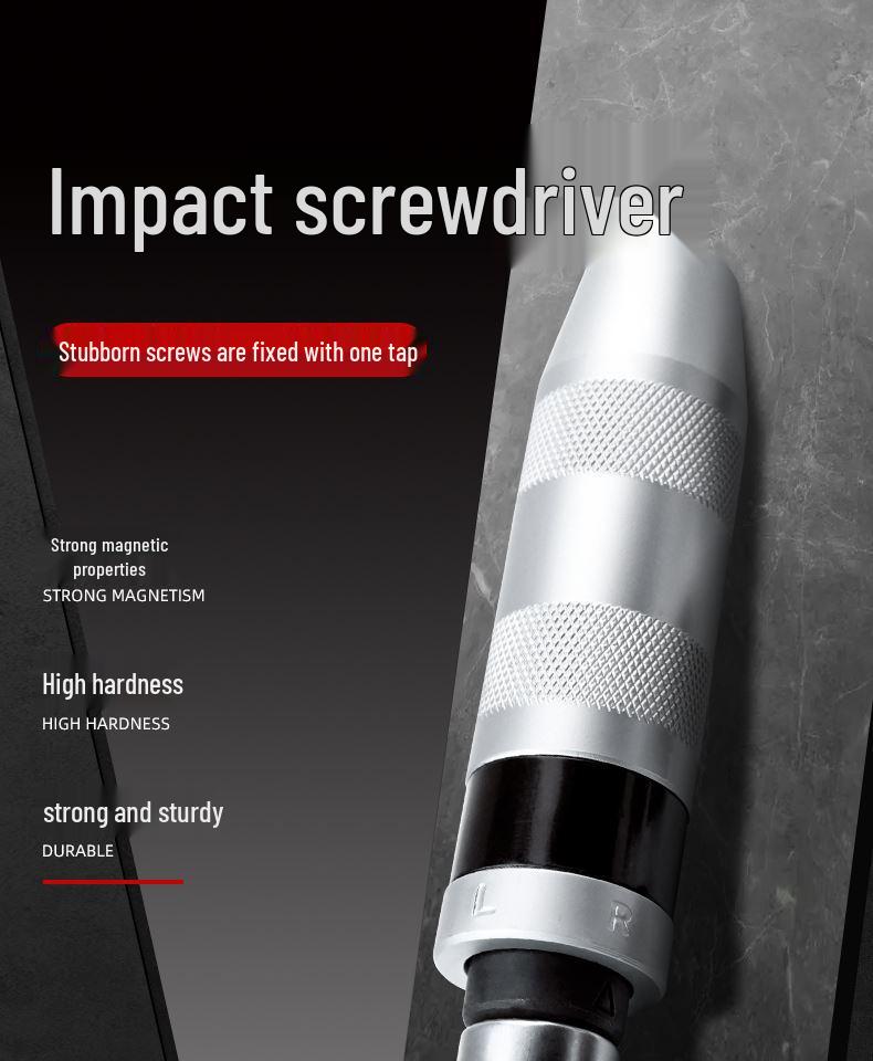 Impact Screwdriver Bit & Screw Extractor Kit: Rusty/Broken Head Remover, Cross Tapping, Hammer-Ready