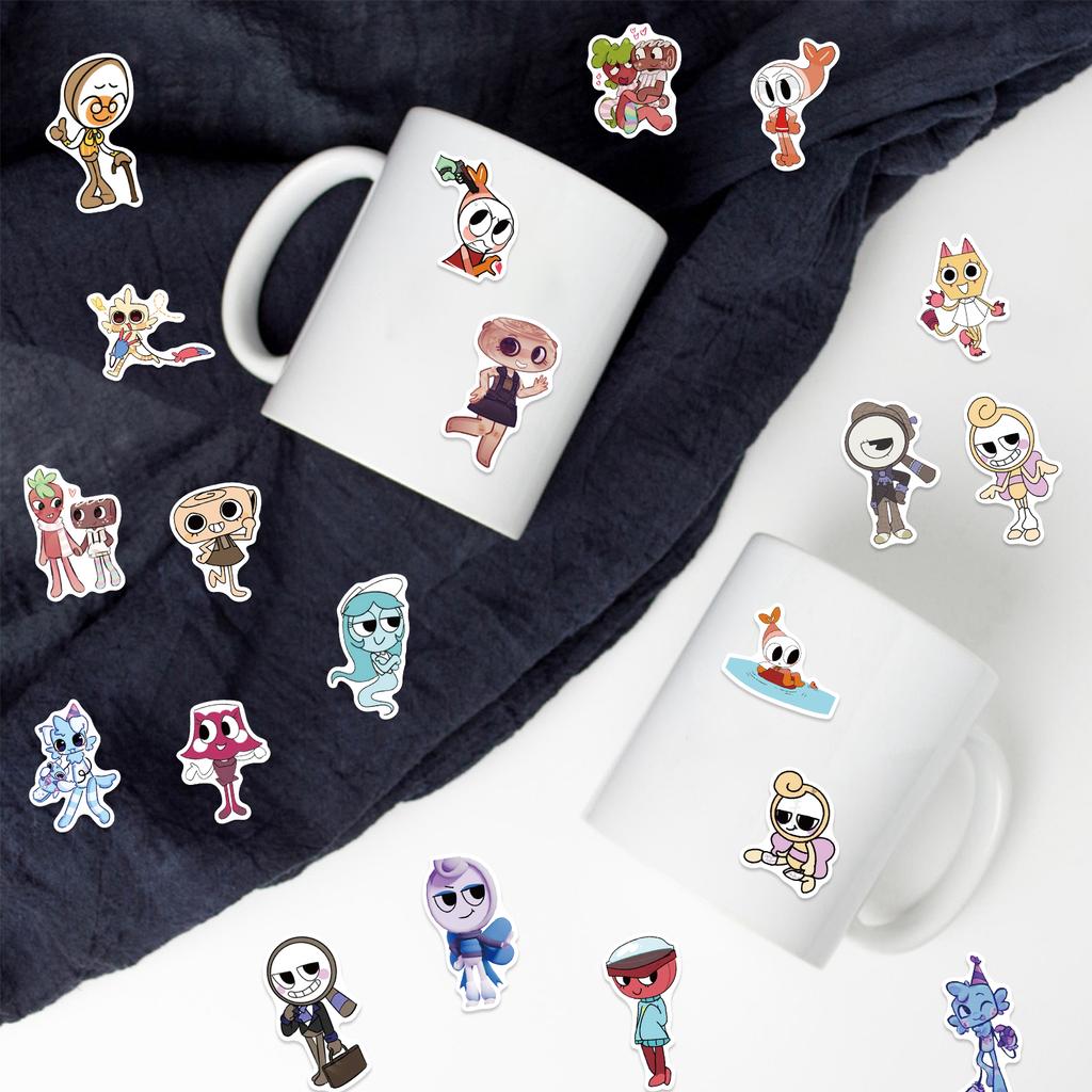 52PCS Dandys World Stickers Colorful Painted Cute Cartoon Animation Cup Laptop Mobile Phone Luggage Decoration Stickers