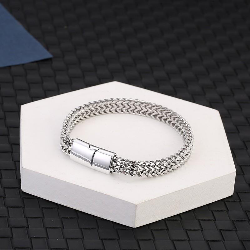 Cross-border Titanium Steel Woven Bracelet with Magnetic Buckle