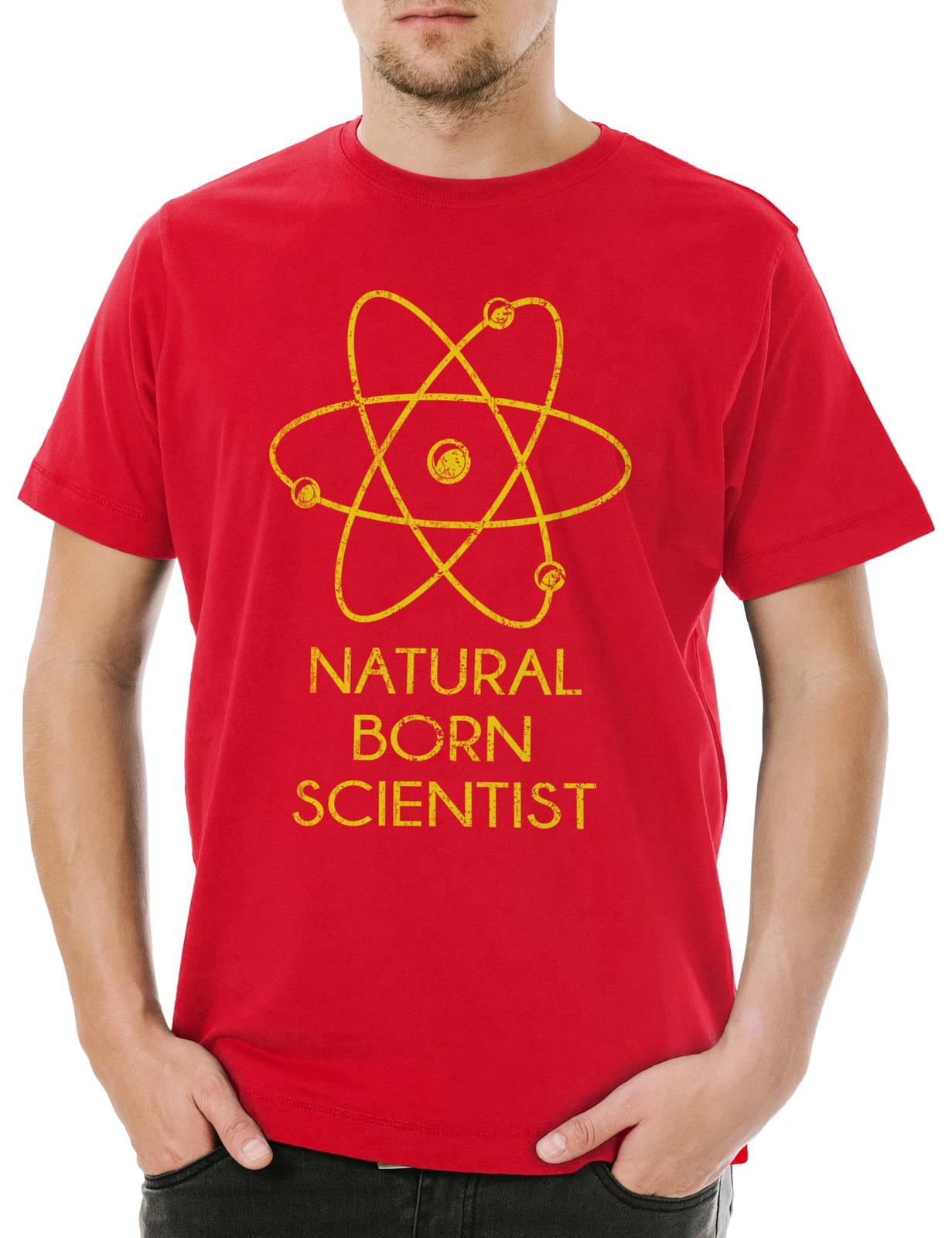 Natural Born Scientist Mens T-Shirt Teacher Fun Teacher Professor Nerd Geek 2XL