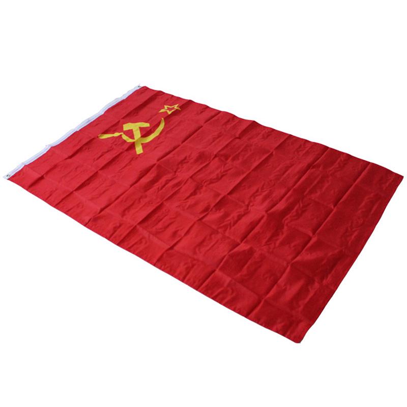3*5 Ft Red Cccp Union Of Soviet Socialist Republics Ussr Flag Banner Home Decor