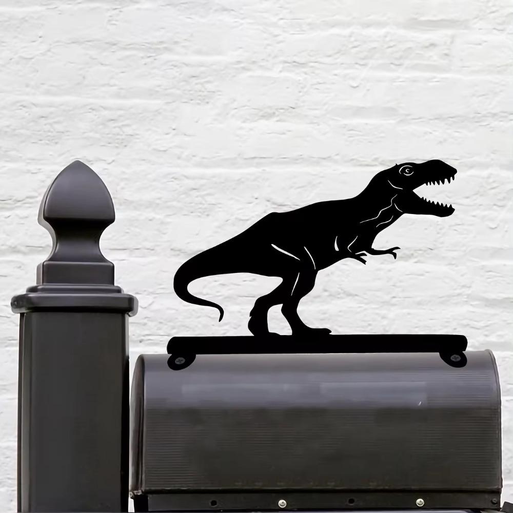 Briefkastendekoration mit Dinosaurier-Eisen-Silhouette – auffällige dekorative Beschilderung für Ihren Briefkasten. Verbessern Sie das Aussehen