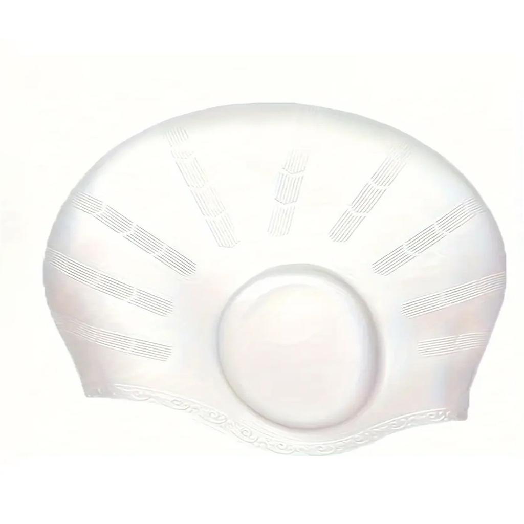 Silikon-Badekappe für Männer und Frauen, gleiche Stil-Badekappe, vergrößerter Ohrenschutz, wasserdichte Erwachsenen-Badekappe