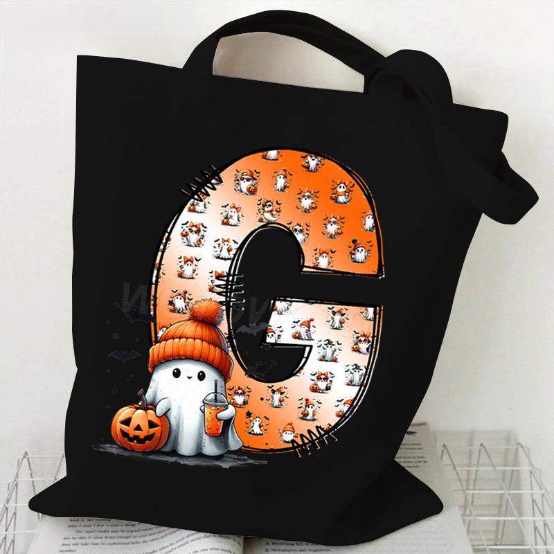 New Halloween 26 Letter Print Fashion Shoulder Bag Multi-function Portable Handbag Casual Versatile