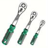 3-Piece Ratchet Wrench Set, 1/4", 3/8", 1/2" Quick-Release Reversible 72-Tooth Drive Socket Wrench, Drive Ratchet Socket Wrench