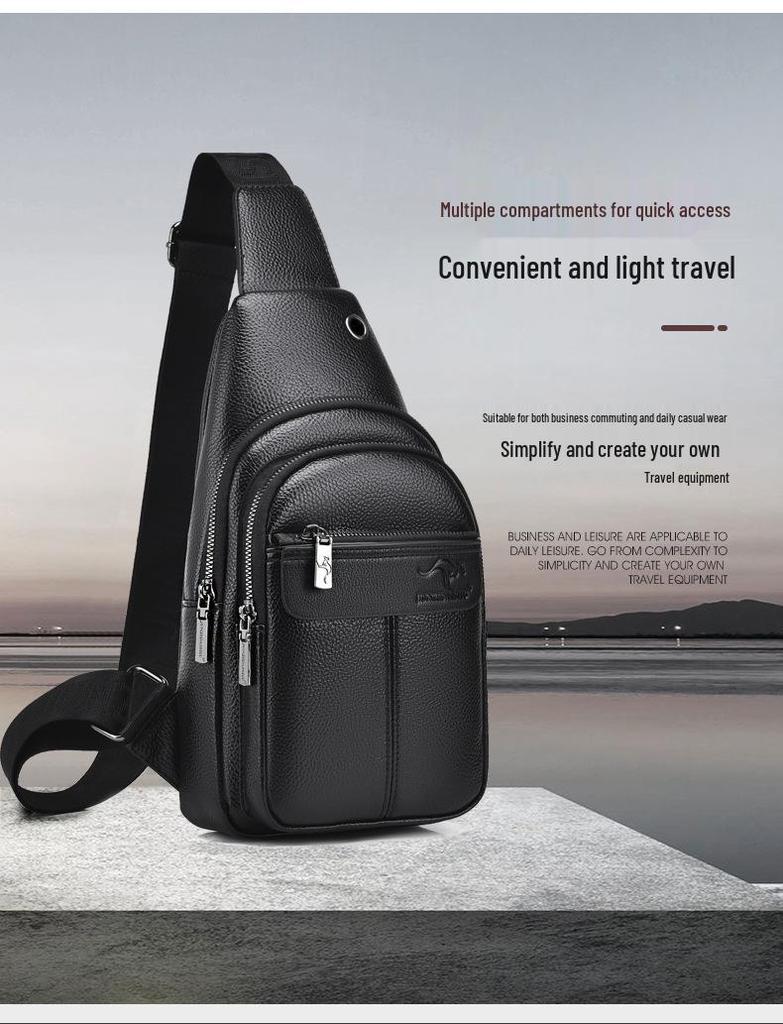 Gentleman's Genuine Leather Crossbody Chest Bag - 2023 Fashion Single Shoulder Backpack