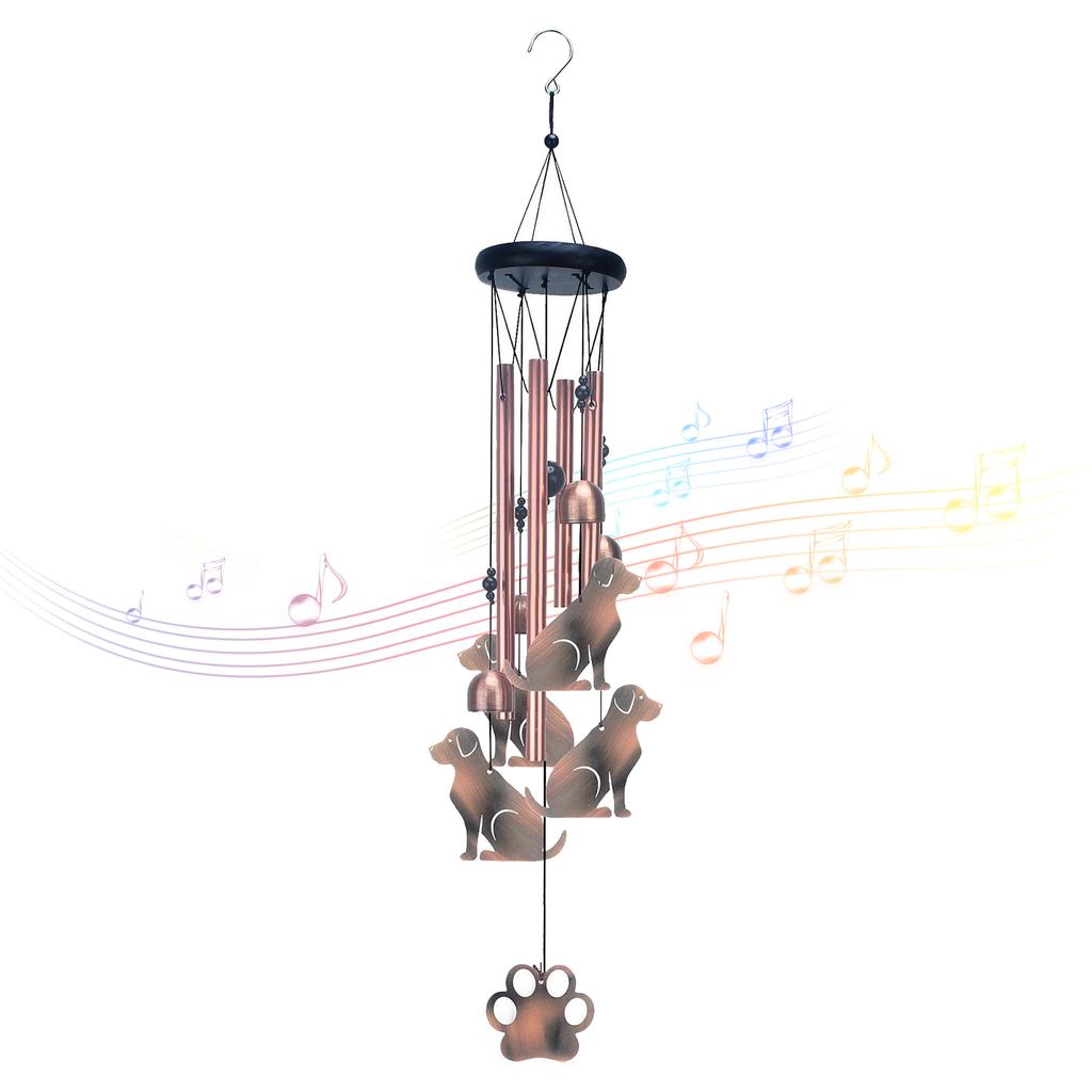 Iron & Pine Wind Chime Dog Memorial Garden Decor