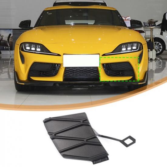 Black ABS Left Front Bumper Tow Hook Cover Cap For Toyota Supra A90 -25