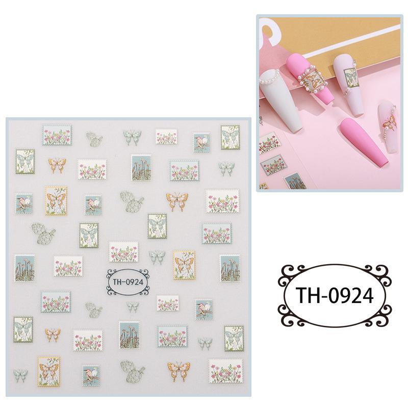 New Year Nail Art Stickers Bronzing Year of the Dragon Chinese Style Mahjong Cartoon Nail Stickers Decoration