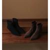 Booties Fall 2026 New Skinny Boots Pointed Toe Stiletto Heel French Pointed Toe Scrub Leather Boots for Women